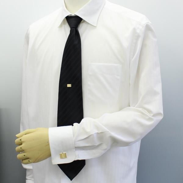 全2色・キラッと輝く一粒ストーンのタイタック(ピンブローチ)