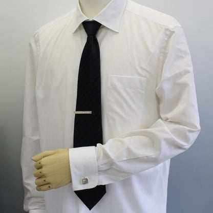 全3種×2色・天然石×貝のスクウェア・カフスセット(タイピンセット)