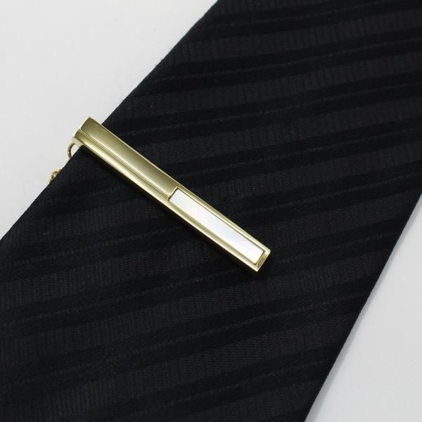 全3種×2色・天然石×貝のスクウェア・カフスセット(タイピンセット)