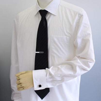 全3種×2色・天然石×貝のスクウェア・カフスセット(タイピンセット)