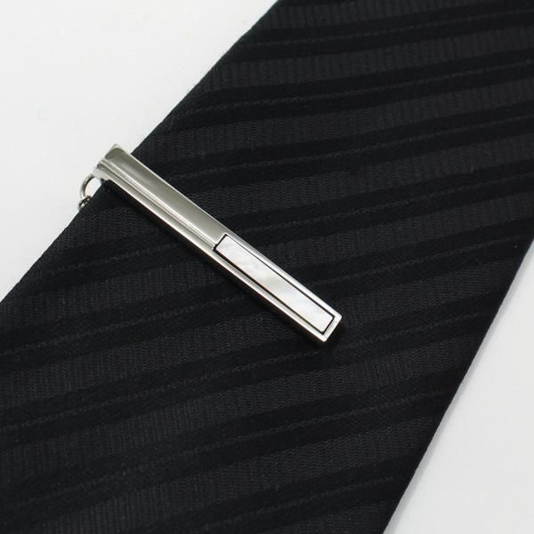 全3種×2色・天然石×貝のスクウェア・カフスセット(タイピンセット)