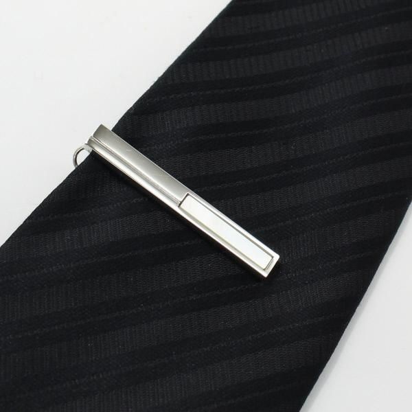 全3種×2色・天然石×貝のスクウェア・カフスセット(タイピンセット)