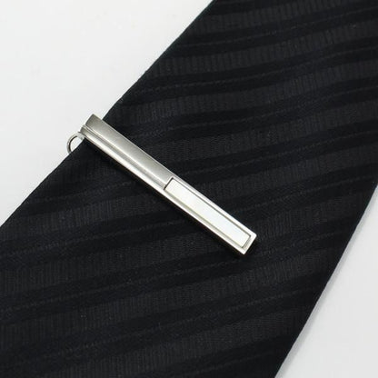 全3種×2色・天然石×貝のスクウェア・カフスセット(タイピンセット)