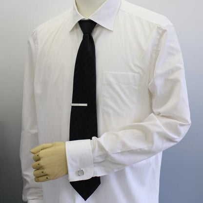 全3種×2色・天然石×貝のスクウェア・カフスセット(タイピンセット)