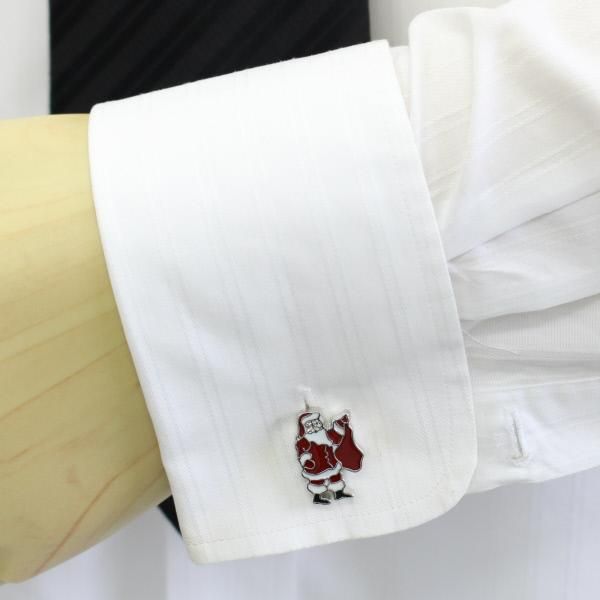 ほっほっほ!サンタクロースのカフス(カフリンクス/カフスボタン)