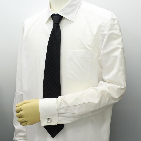 一粒ストーン・シルバーのスクエアのカフス(カフリンクス/カフスボタン)