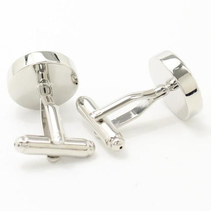 ラウンド・クリアストーン・ダイヤカットの荘麗なカフス(カフリンクス/カフスボタン)