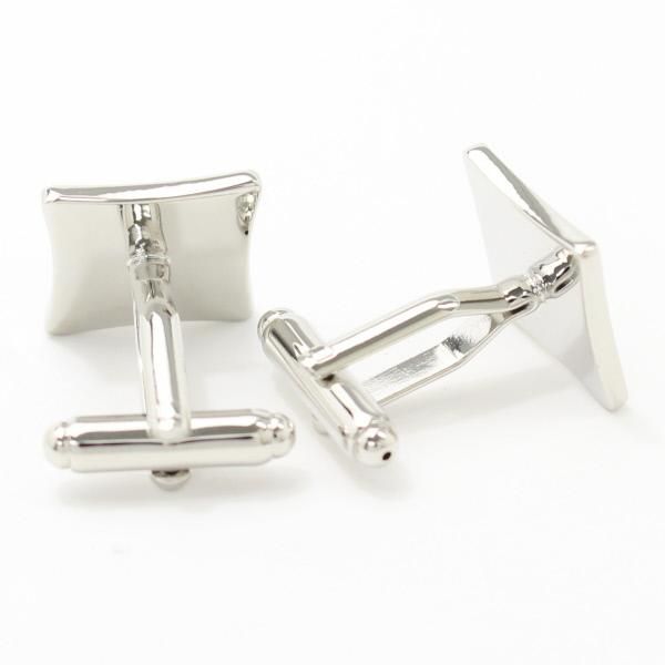 フルールドリス・ブラック×ホワイト・スクエアカフス(カフリンクス/カフスボタン)