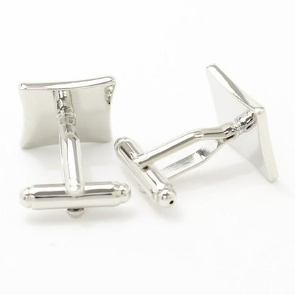 フルールドリス・ブラック×ホワイト・スクエアカフス(カフリンクス/カフスボタン)