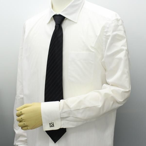 フルールドリス・ブラック×ホワイト・スクエアカフス(カフリンクス/カフスボタン)