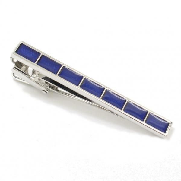 エナメルブルーが爽やかなシルバー×ブルーのタイピン(ネクタイピン)