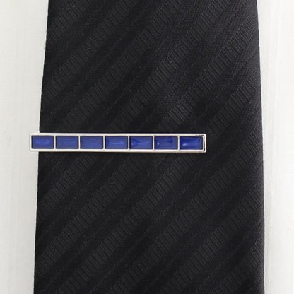 エナメルブルーが爽やかなシルバー×ブルーのタイピン(ネクタイピン)