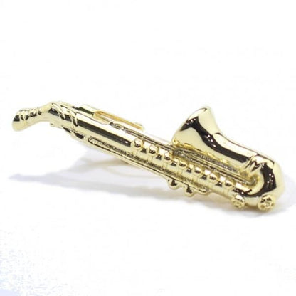 サックスモチーフ・ゴールドのタイピン(ネクタイピン)