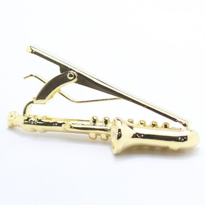 サックスモチーフ・ゴールドのタイピン(ネクタイピン)