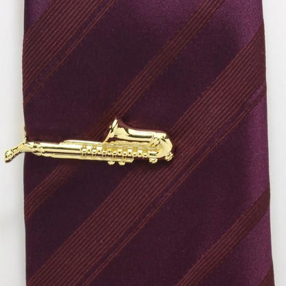 サックスモチーフ・ゴールドのタイピン(ネクタイピン)
