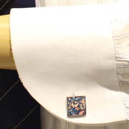 ブルー×ピンク・エキゾチックでカラフルなカフス(カフリンクス/カフスボタン)