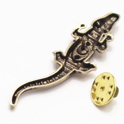 トカゲ・アンティークゴールドのラペルピン・ブローチ