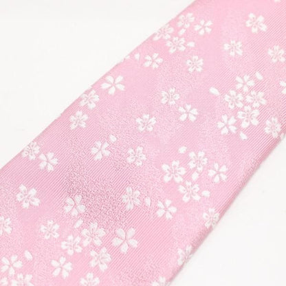 【富士桜工房】桜色・桜花・日本製シルクジャカードの和風ネクタイ