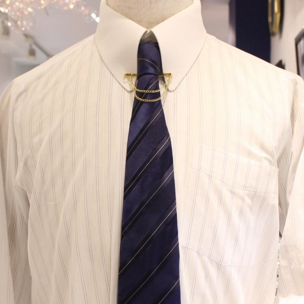 全2色 シルバー ゴールド 二連チェーン付 カラーバー カラーピン ピンホールピン 穴無しOKタイプ