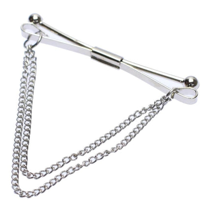 全2色 シルバー ゴールド 二連チェーン付 カラーバー カラーピン ピンホールピン 穴無しOKタイプ