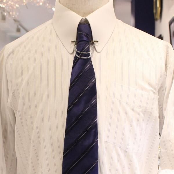 全2色 シルバー ゴールド 二連チェーン付 カラーバー カラーピン ピンホールピン 穴無しOKタイプ