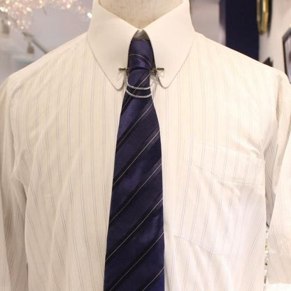 全2色 シルバー ゴールド 二連チェーン付 カラーバー カラーピン ピンホールピン 穴無しOKタイプ