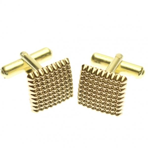 スクエア・ドット・ゴールドのカフス(カフリンクス/カフスボタン)