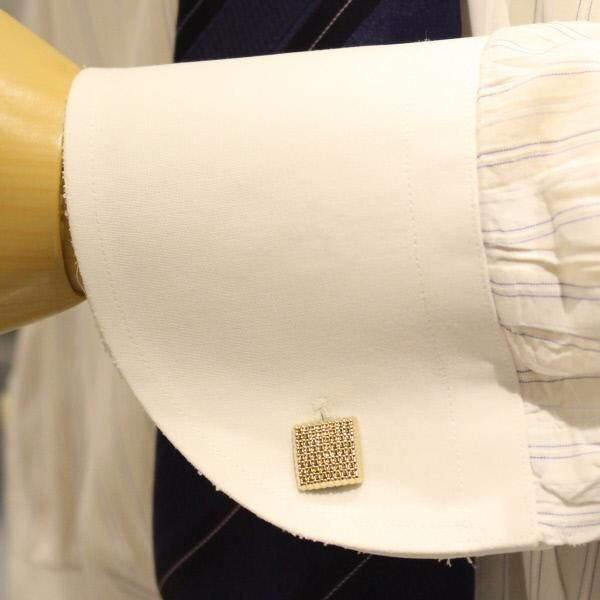 スクエア・ドット・ゴールドのカフス(カフリンクス/カフスボタン)