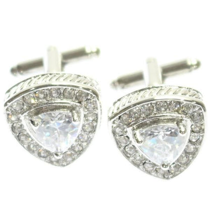 トライアングル・クリアストーン・カフス(カフリンクス/カフスボタン)