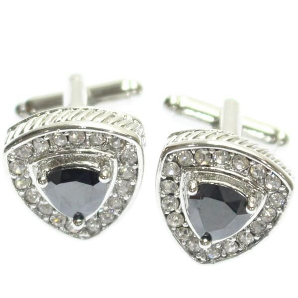 トライアングル・ブラックストーン・カフス(カフリンクス/カフスボタン)