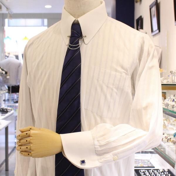 ブルーストーン×クリアストーンのきらきらカフス(カフリンクス/カフスボタン)