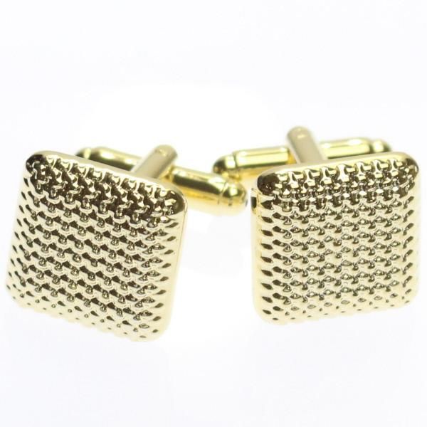 スクエア・シンプルデザイン・ゴールドのカフス(カフリンクス/カフスボタン)