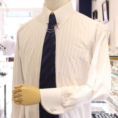 テニスラケット・シルバーのカフス(カフリンクス/カフスボタン)