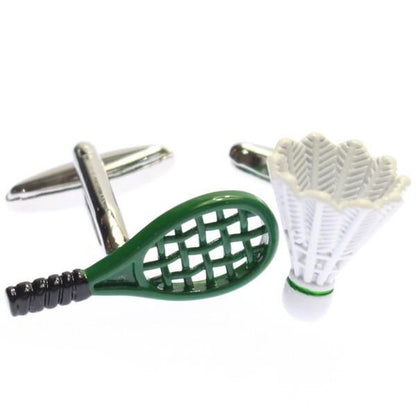 バドミントンのラケット&羽根のカフス(カフリンクス/カフスボタン)