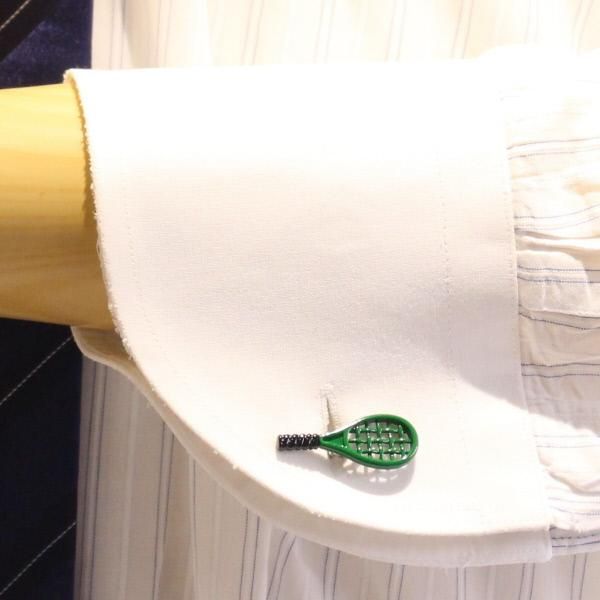 バドミントンのラケット&羽根のカフス(カフリンクス/カフスボタン)