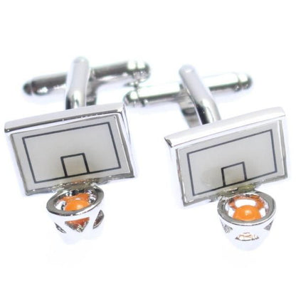 ダンクシュートを狙って！バスケットゴールのカフス(カフリンクス/カフスボタン)