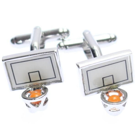 ダンクシュートを狙って！バスケットゴールのカフス(カフリンクス/カフスボタン)