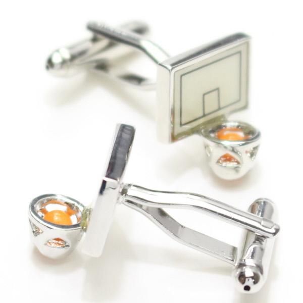 ダンクシュートを狙って！バスケットゴールのカフス(カフリンクス/カフスボタン)