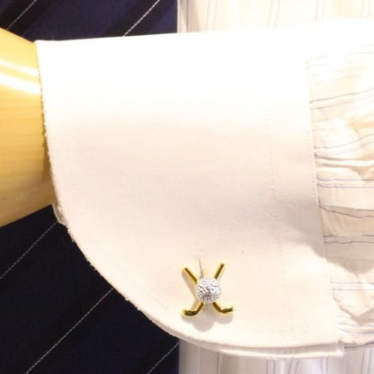 ゴルフクラブ&ディンプルボールのカフス(カフリンクス/カフスボタン)