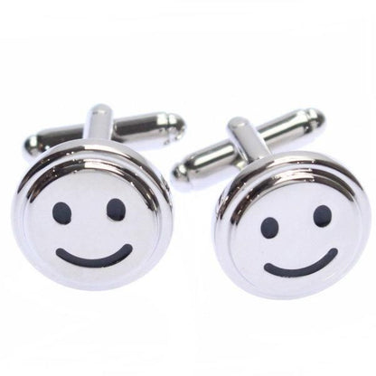 シルバー・スマイルマークのカフス(カフリンクス/カフスボタン)