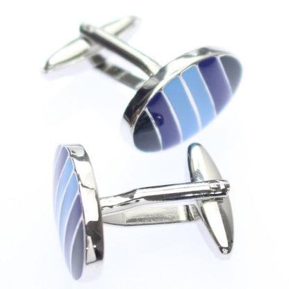 ブラック×ネイビー×ライトブルーのレジメンタルカフス(カフリンクス/カフスボタン)