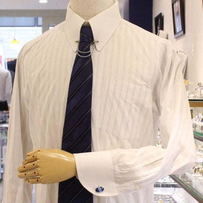 ブラック×ネイビー×ライトブルーのレジメンタルカフス(カフリンクス/カフスボタン)