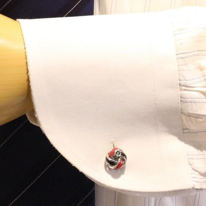 ブラック×レッド・カラフル結び目のカフス(カフリンクス/カフスボタン)