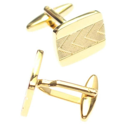 ゴールド・レクタングル・アローレリーフのカフス(カフリンクス/カフスボタン)
