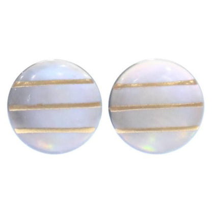 【Mt. ARTIGIANO】三線・黒蝶貝のボタンダウンピアス