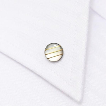 【Mt. ARTIGIANO】三線・黒蝶貝のボタンダウンピアス