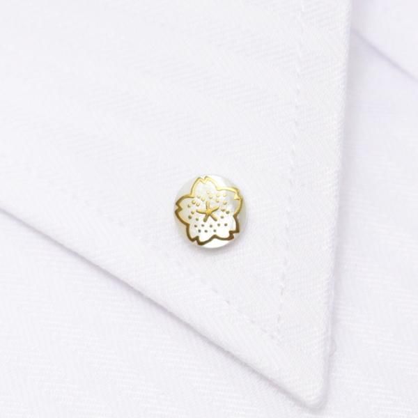 【Mt. ARTIGIANO】桜・白蝶貝のボタンダウンピアス