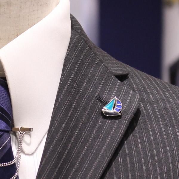 【SATURNO・サツルノ】ヨットのタイタック(ピンブローチ)