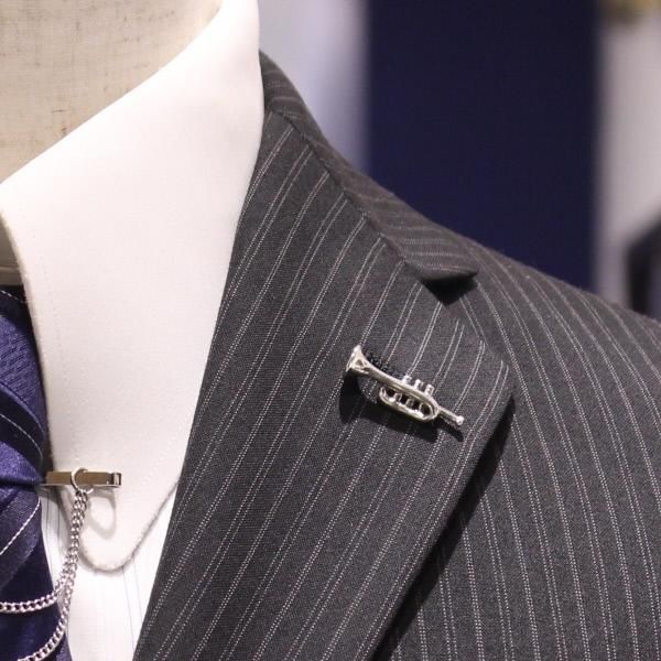 【SATURNO・サツルノ】トランペットのタイタック(ピンブローチ)