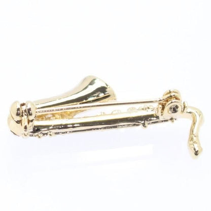 ゴールド・キラキラサックスのラペルピン・ブローチ